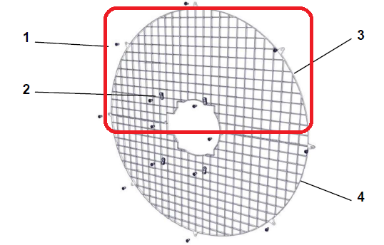 Protective grid f/BD-Blue 140C-7/ ON/OFF V23 inside top